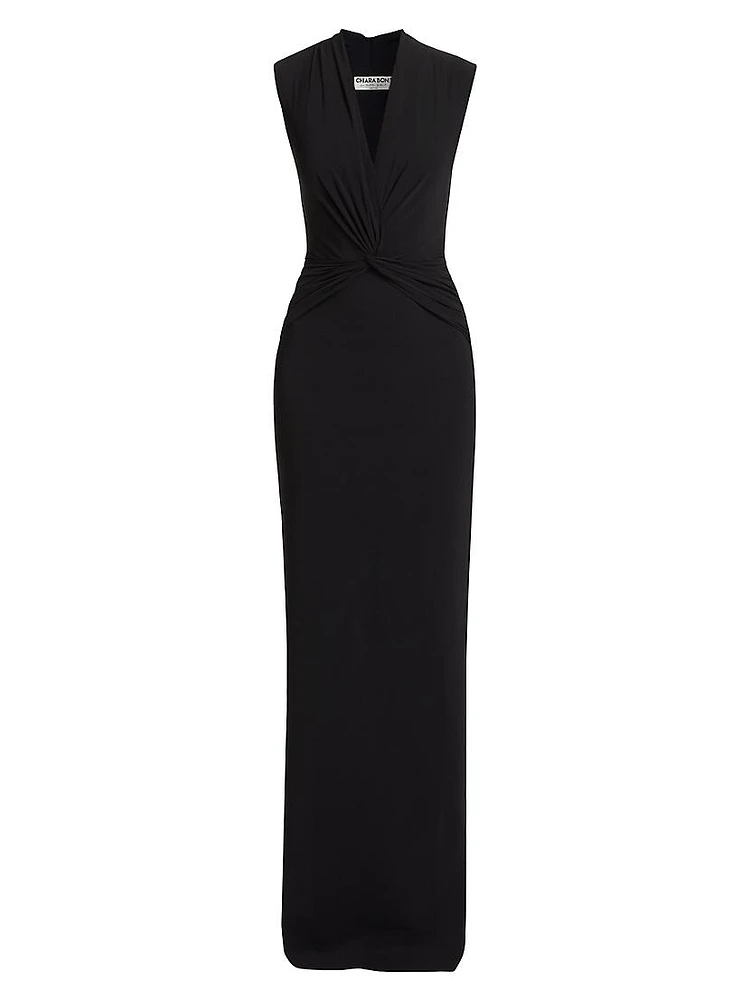 Lalia V-Neck Column Gown