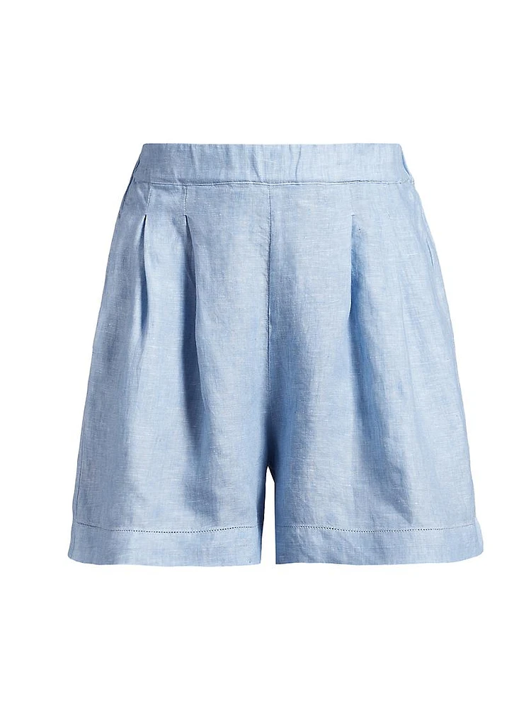 Everett Pleated Linen Shorts