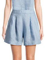 Everett Pleated Linen Shorts