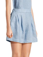 Everett Pleated Linen Shorts