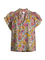 Clover Gathered Floral Blouse