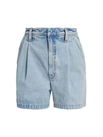 Becker Pleated Denim Shorts