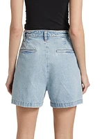 Becker Pleated Denim Shorts