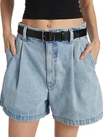 Becker Pleated Denim Shorts