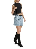 Becker Pleated Denim Shorts