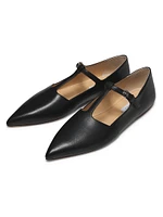 Lola Leather T-Strap Ballerina Flats