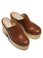 Blake Wooden-Heel Leather Mules