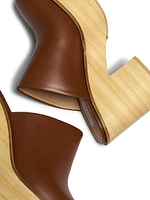 Blake Wooden-Heel Leather Mules