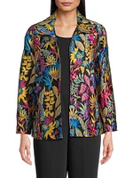 Plus Floral Jacquard Easy Jacket