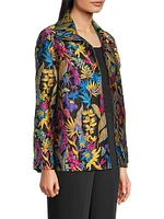 Plus Floral Jacquard Easy Jacket