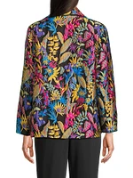 Plus Floral Jacquard Easy Jacket