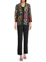 Plus Floral Jacquard Easy Jacket