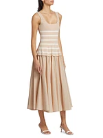 Silas Cotton-Blend Stripe Midi-Dress