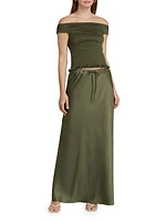 Geri Drawstring Maxi Skirt