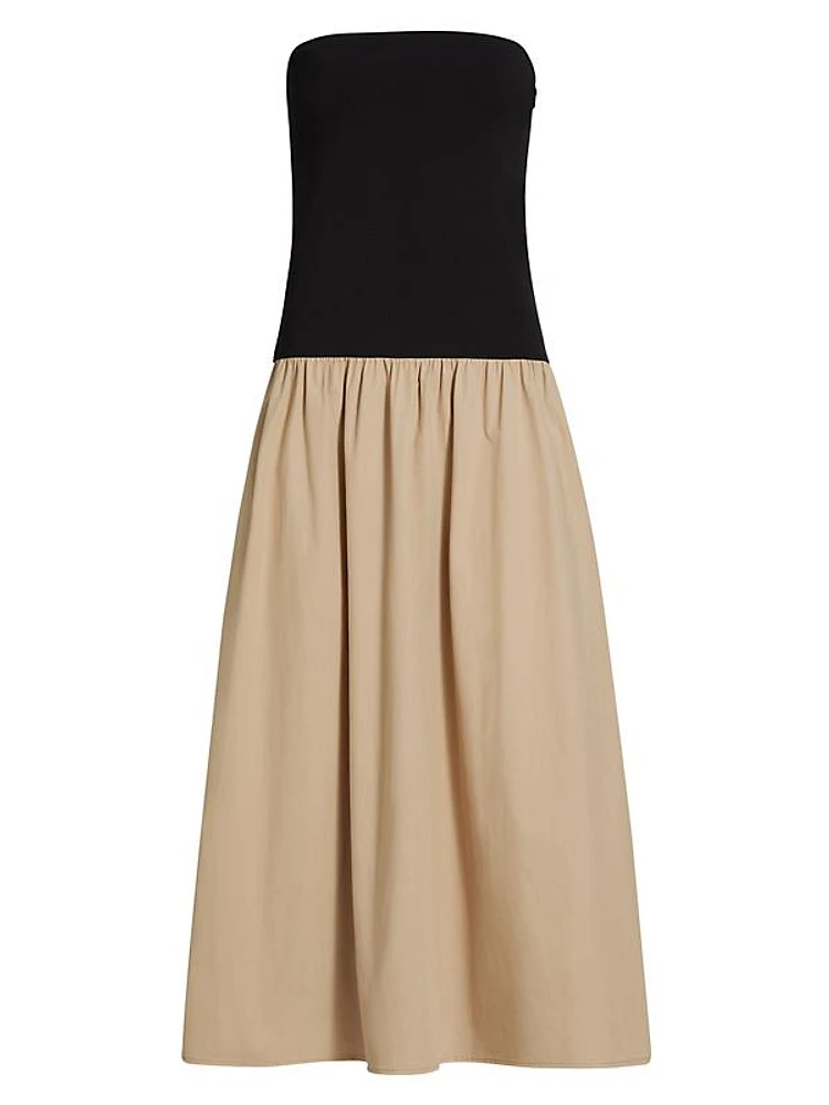 Kierstin Strapless Drop-Waist Midi-Dress