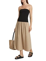 Kierstin Strapless Drop-Waist Midi-Dress