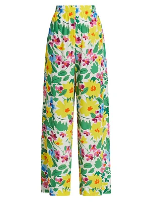 Floral Straight-Leg Pants