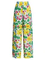 Floral Straight-Leg Pants