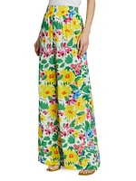 Floral Straight-Leg Pants