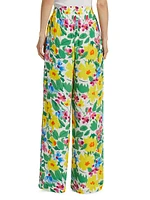 Floral Straight-Leg Pants