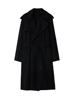 Cashmere Tie-Waist Trench Coat