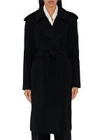 Cashmere Tie-Waist Trench Coat