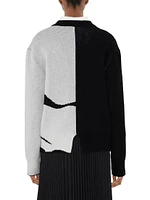 Intarsia-Knit Cashmere V-Neck Cardigan