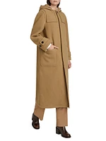 Faux Fur Trim Wool Duffle Coat