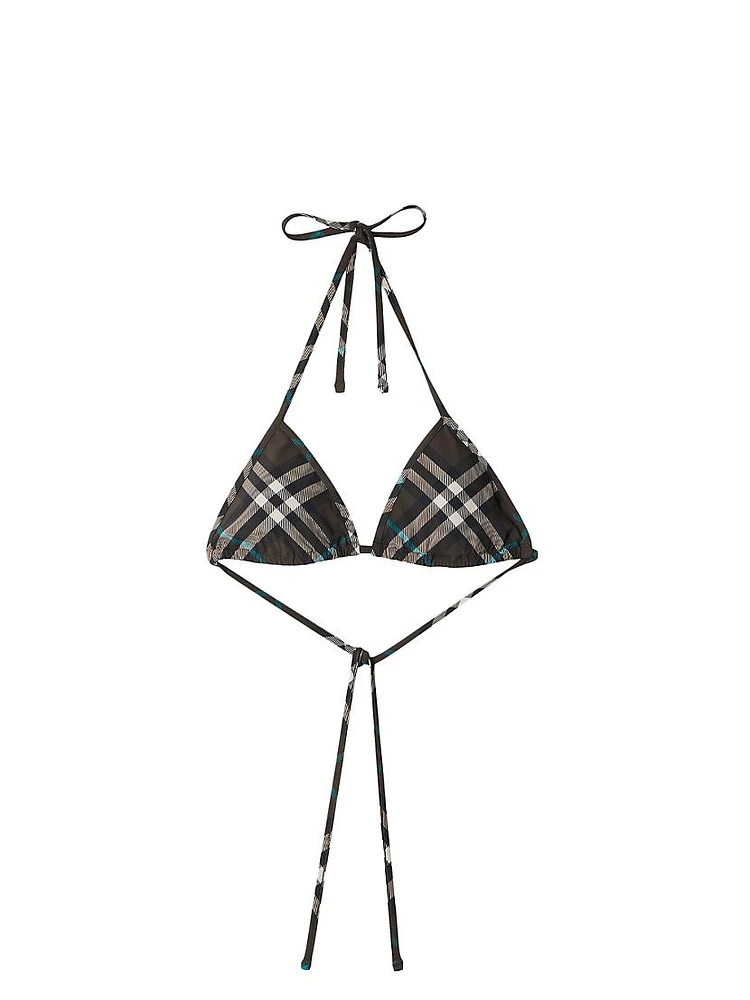 Check Triangle Bikini Top