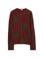 Check Mohair-Blend Cardigan