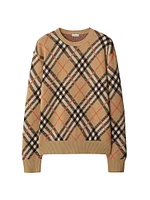 Check Wool-Blend Sweater