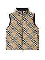 Reversible Plaid Down Vest