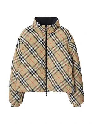 Reversible Plaid Down Jacket