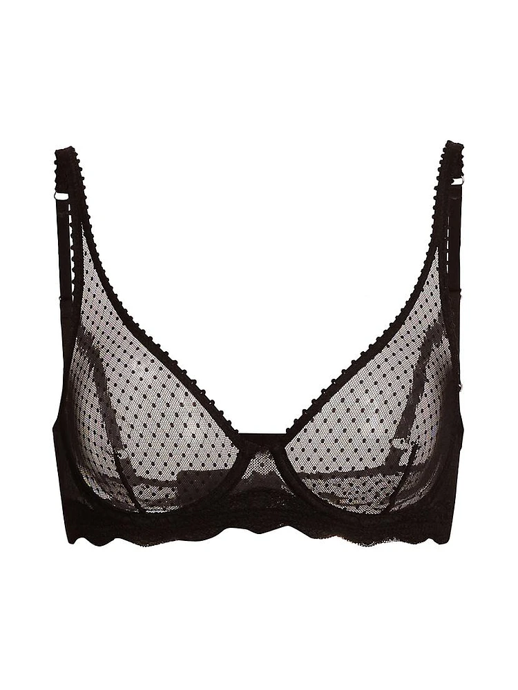 Mid-Week Sheer Polka Dot Underwire Balconette Bra