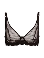 Mid-Week Sheer Polka Dot Underwire Balconette Bra