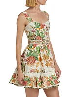 Floral Cotton Poplin Sleeveless Minidress