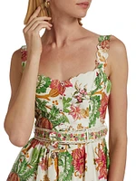 Floral Cotton Poplin Sleeveless Minidress