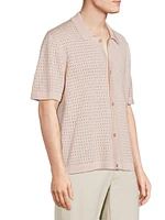 Aviva Pointelle Knit Short-Sleeve Shirt