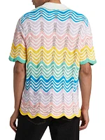 Gradient Wave Cotton Camp Shirt