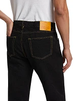 Jacquard Logo Five-Pocket Jeans