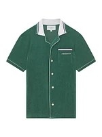 Cotton-Blend Velour Short-Sleeve Shirt