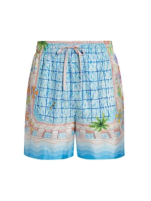 The Dive Graphic Silk Shorts