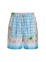 The Dive Graphic Silk Shorts