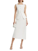 Carine Linen Midi-Skirt