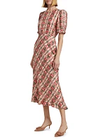 Vida Printed Silk Midi-Dress