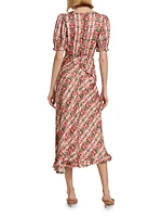 Vida Printed Silk Midi-Dress