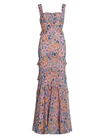 Chandra Floral Silk Maxi Dress