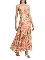 Tazia Floral A-Line Midi-Dress