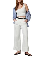 Trixie Wide-Leg Cuffed Pants