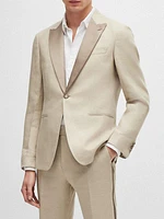 Slim-Fit Tuxedo in Micro-Patterned Linen